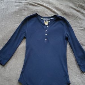 Quarter sleeve ribbed top